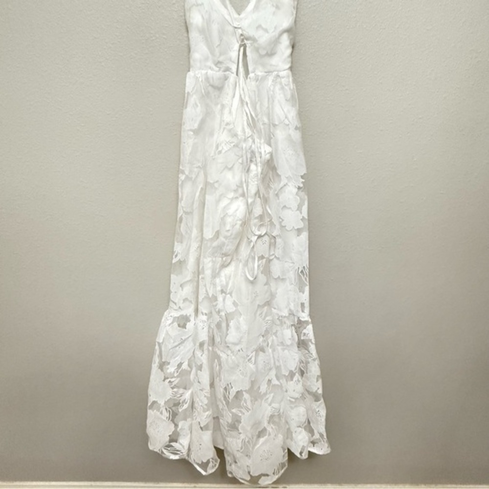 SOLD Brand New Lulus Feeling Like Forever White Jacquard Organza Midi Dress XL - Picture 8 of 10